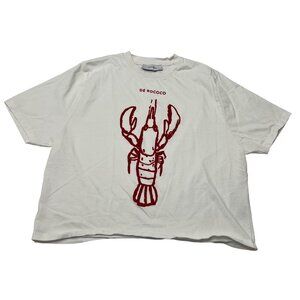 De Rococo Oversized Flock T Shirt in White